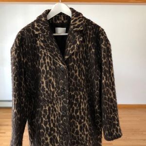 Long animal coat in leopard print by 7 for all mankind